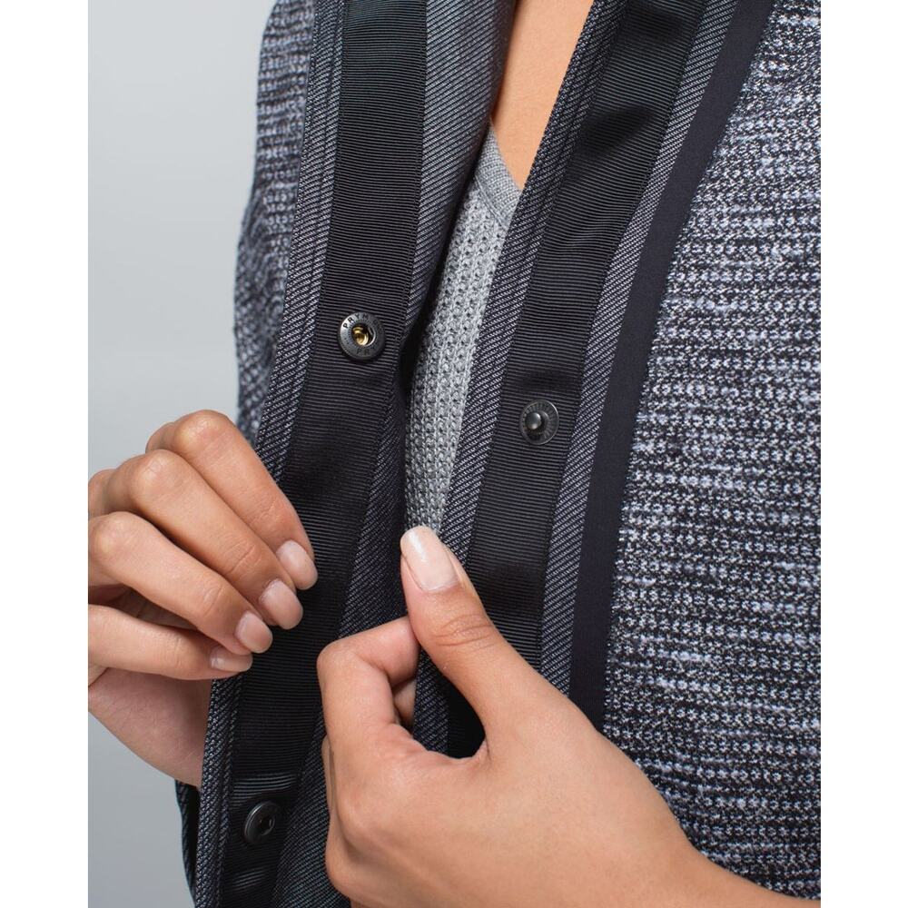 Lululemon Cocoon Car Coat Coco Pique Shine Dot Black XS - Picture 11 of 11